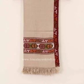 Women White Shawls | Pure Wool Hand Woven Design/Pattern Kullu Shawl