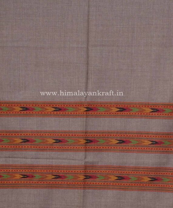 Fashion Handwoven Stole Woolen Floral Embroidery Grey