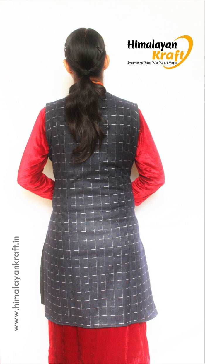 Nehru/Modi Jackets for Men's -Tweed Wool - Grey - Himalayankraft
