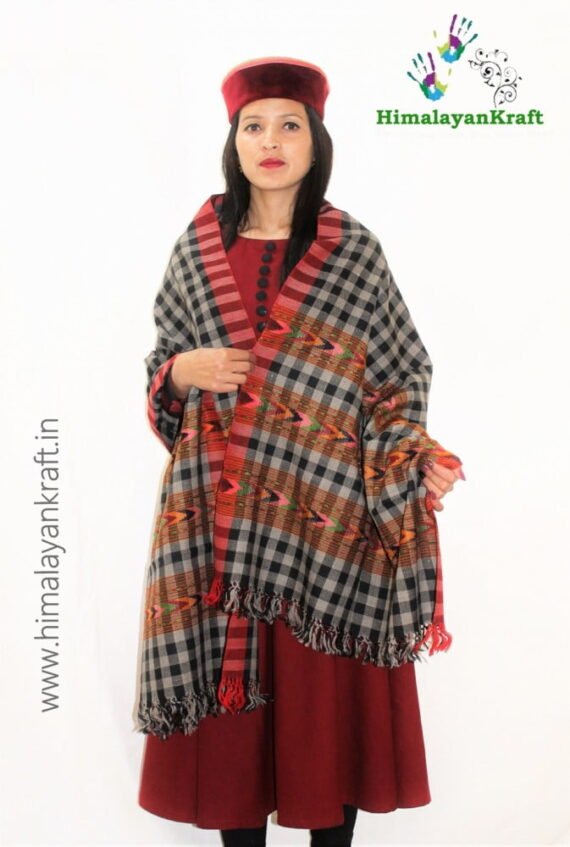 Hand Woven Pure Wool Kullu Handloom Stripped Stole