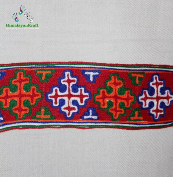 Purely Hand Woven Traditional Kullu Handloom Wool Muffler For Unisex