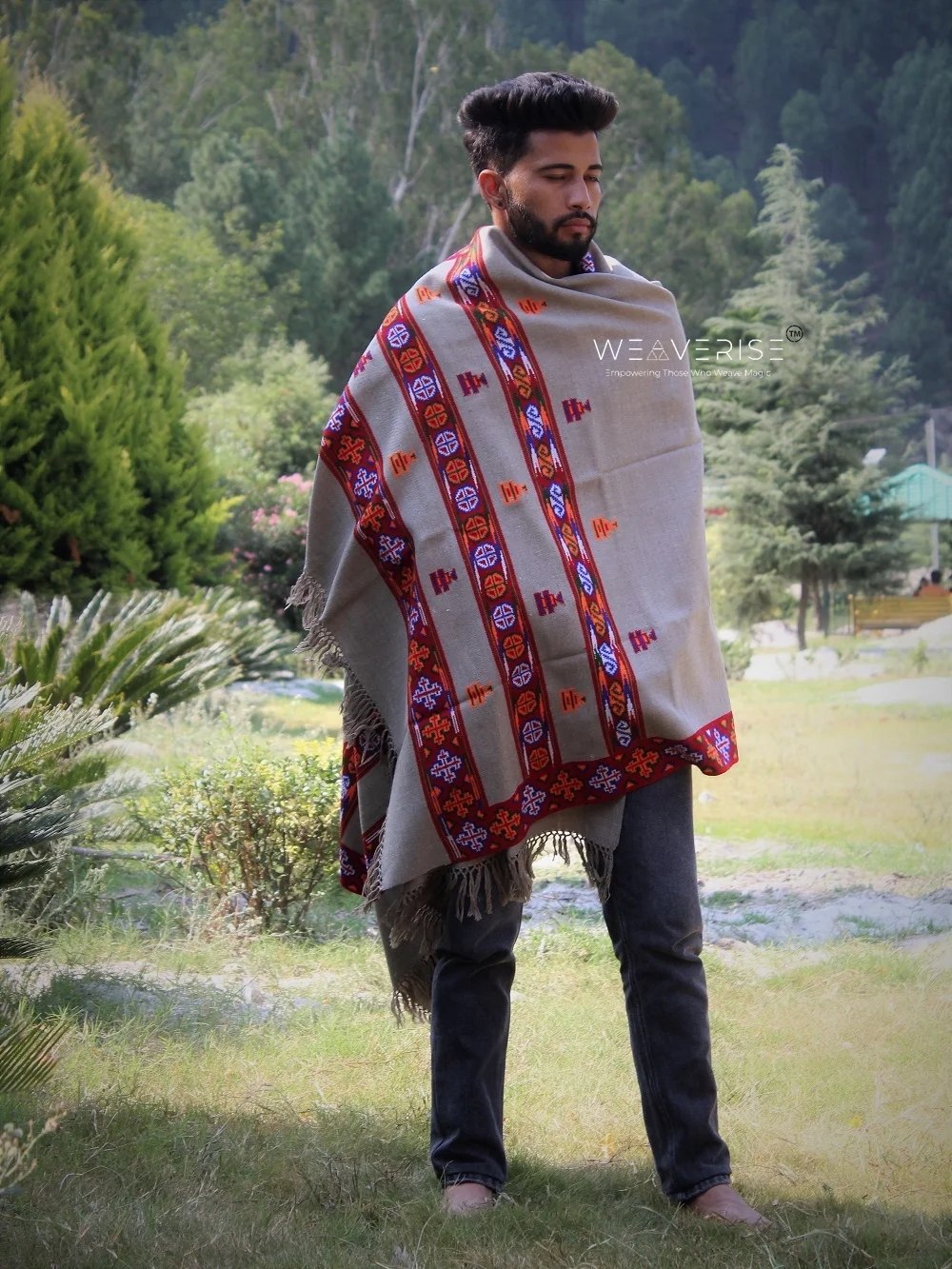 Harmony in Wool: 100% Pure Meditation Shawl for Mindfulness