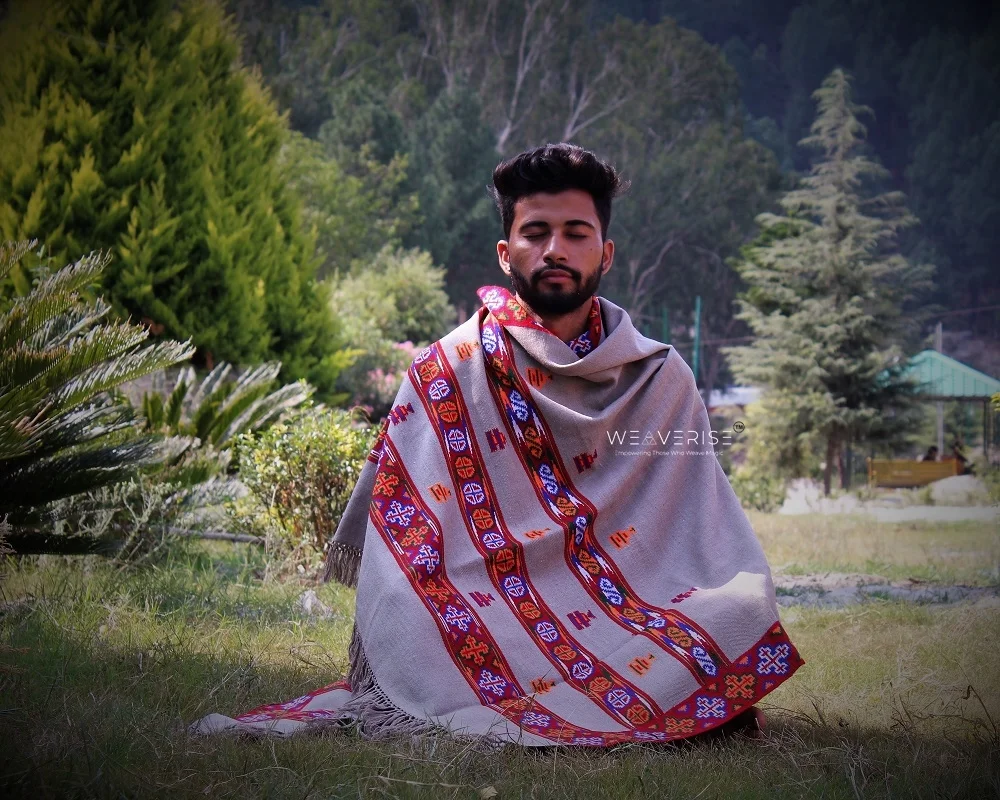 Harmony in Wool: 100% Pure Meditation Shawl for Mindfulness