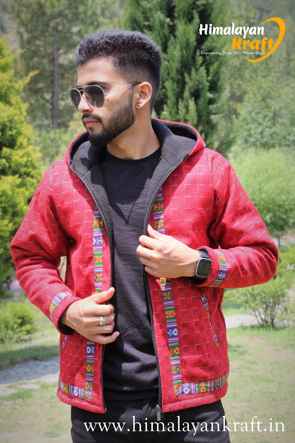 Kullu Woolen Jacket with Pocket from Himachal – Sarang