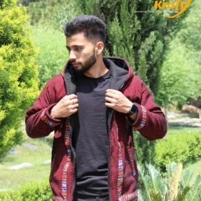 Trendy Comfy Pahadi Zipper Hoodie for Boys - Maroon